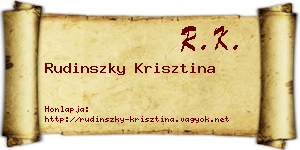 Rudinszky Krisztina névjegykártya